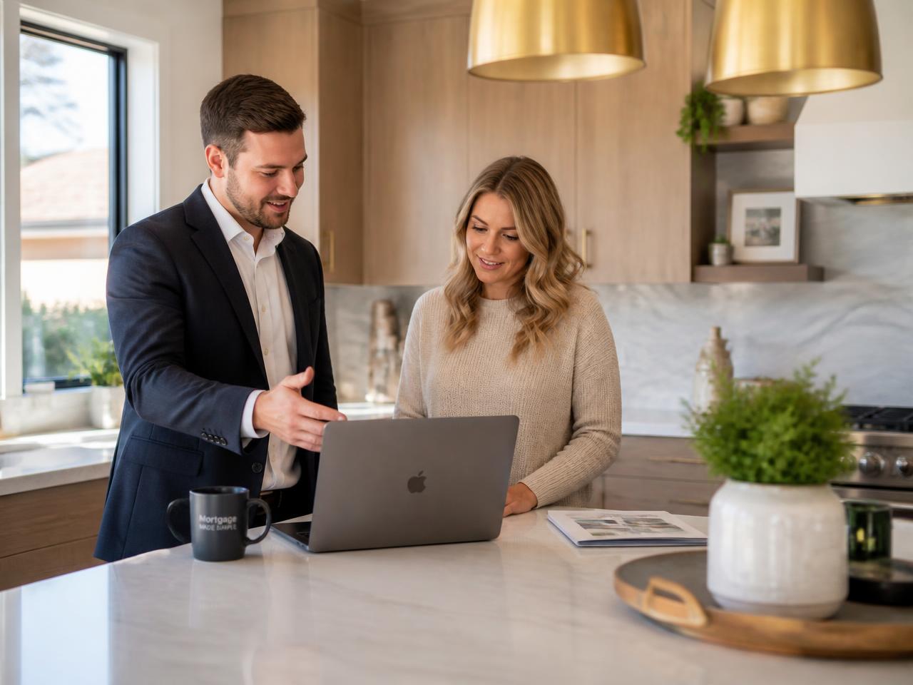 A mortgage professional explaining financing options to a client